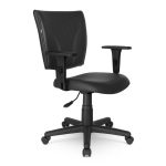Cadeira B-ONE Giratória com Braços Reguláveis – Corino Preto – 31009 VILLA Móveis para Escritório Executiva 12