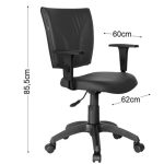 Cadeira B-ONE Giratória com Braços Reguláveis – Corino Preto – 31009 VILLA Móveis para Escritório Executiva 14