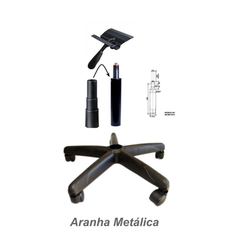 Cadeira B-ONE Giratória com Braços Reguláveis – Corino Preto – 31009 VILLA Móveis para Escritório Executiva 9