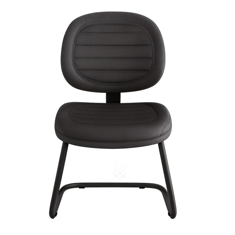 Cadeira Executiva Costurada Base em “S” PRETA – Corino Preto – 31014 VILLA Móveis para Escritório Cadeiras Fixas 3