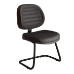 Cadeira Executiva Costurada Base em “S” PRETA – Corino Preto – 31014 VILLA Móveis para Escritório Cadeiras Fixas 10
