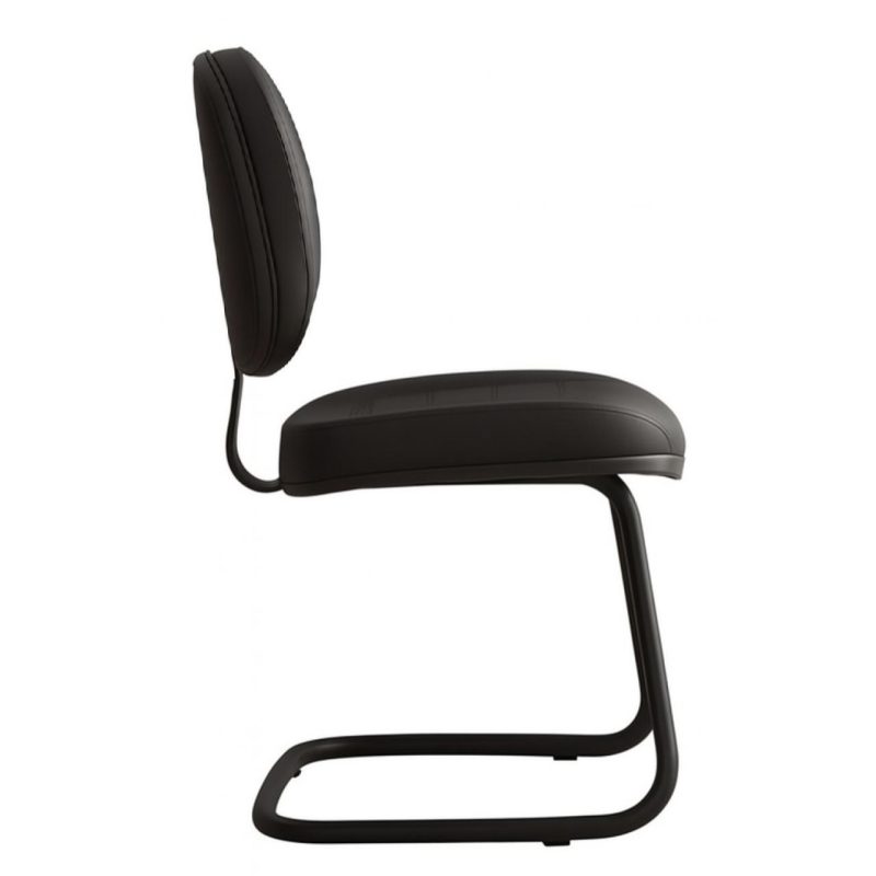 Cadeira Executiva Costurada Base em “S” PRETA – Corino Preto – 31014 VILLA Móveis para Escritório Cadeiras Fixas 4