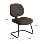 Cadeira Executiva Costurada Base em “S” PRETA – Corino Preto – 31014 VILLA Móveis para Escritório Cadeiras Fixas 15