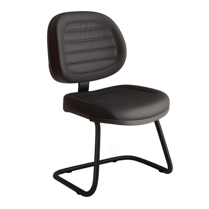 Cadeira Executiva Costurada Base em “S” PRETA – Corino Preto – 31014 VILLA Móveis para Escritório Cadeiras Fixas 2