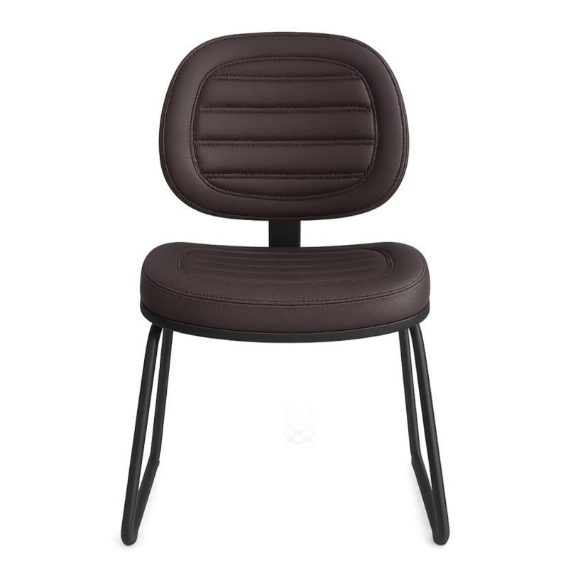 Cadeira Executiva Costurada Base Trapézio – Corino Preto – 31031 VILLA Móveis para Escritório Cadeiras Fixas 3
