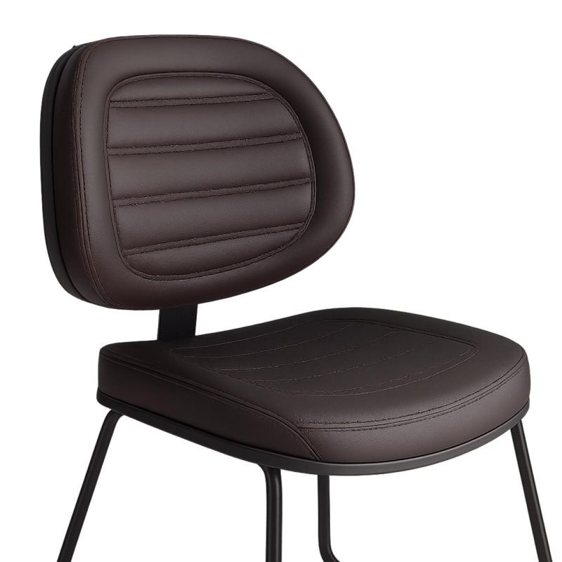 Cadeira Executiva Costurada Base Trapézio – Corino Preto – 31031 VILLA Móveis para Escritório Cadeiras Fixas 5