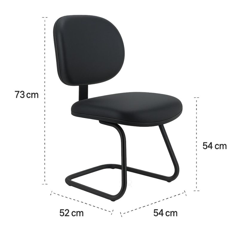 Cadeira Executiva LISA Base em “S” – Corino Preto – 31013 VILLA Móveis para Escritório Cadeiras Fixas 5