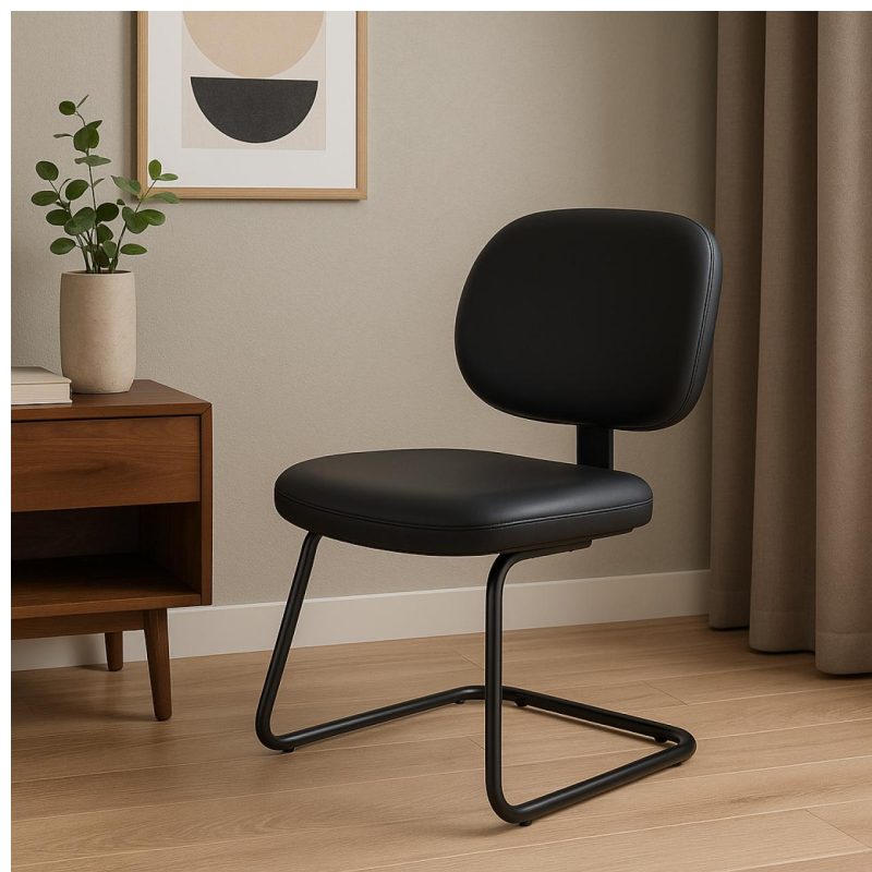 Cadeira Executiva LISA Base em “S” – Corino Preto – 31013 VILLA Móveis para Escritório Cadeiras Fixas 9