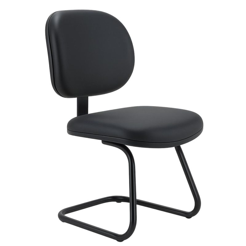 Cadeira Executiva LISA Base em “S” – Corino Preto – 31013 VILLA Móveis para Escritório Cadeiras Fixas 2