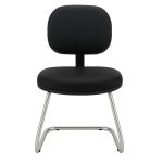 Cadeira Executiva LISA Base em “S” CROMADA – Corino Preto – 31015 VILLA Móveis para Escritório Cadeiras Fixas 10