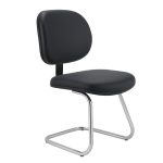 Cadeira Executiva LISA Base em “S” CROMADA – Corino Preto – 31015 VILLA Móveis para Escritório Cadeiras Fixas 9