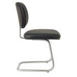 Cadeira Executiva LISA Base em “S” CROMADA – Corino Preto – 31015 VILLA Móveis para Escritório Cadeiras Fixas 11