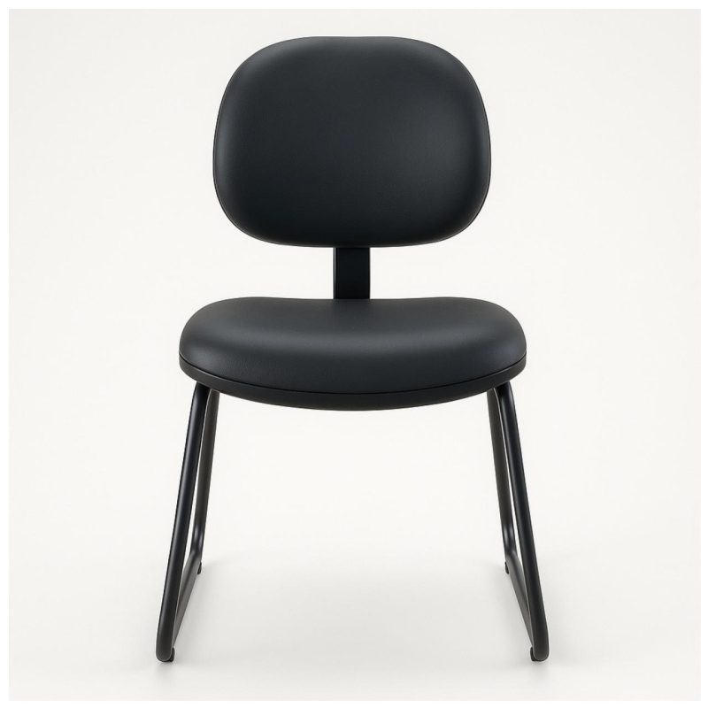 Cadeira Executiva LISA Base Trapézio – Corino Preto – 31030 VILLA Móveis para Escritório Cadeiras Fixas 3