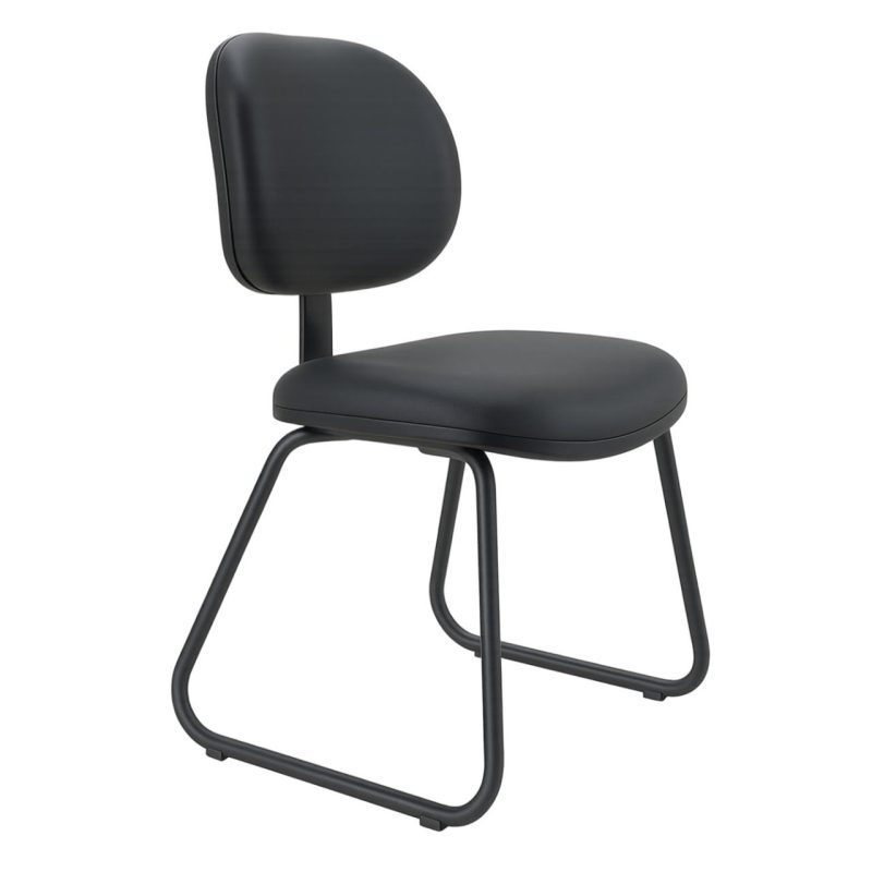 Cadeira Executiva LISA Base Trapézio – Corino Preto – 31030 VILLA Móveis para Escritório Cadeiras Fixas 4