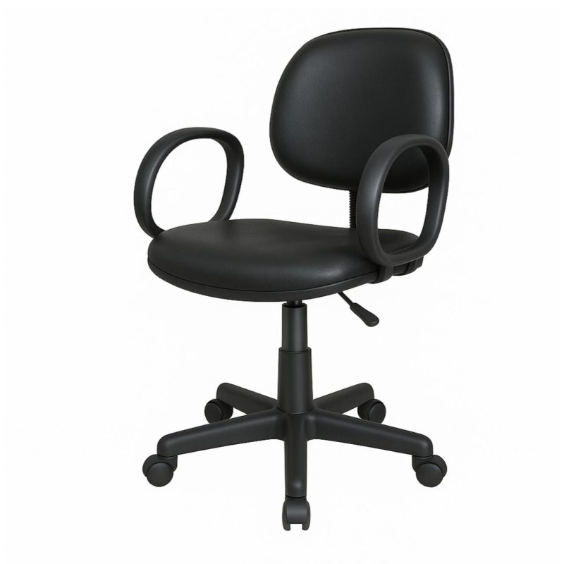 Cadeira Executiva LISA Giratória com Braço Corsa – Corino Preto – 31001 VILLA Móveis para Escritório Executiva 5