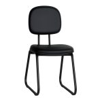 Cadeira Secretária Trapézio – Corino Preto – 31103 VILLA Móveis para Escritório Cadeiras Fixas 9