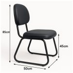 Cadeira Secretária Trapézio – Corino Preto – 31103 VILLA Móveis para Escritório Cadeiras Fixas 13