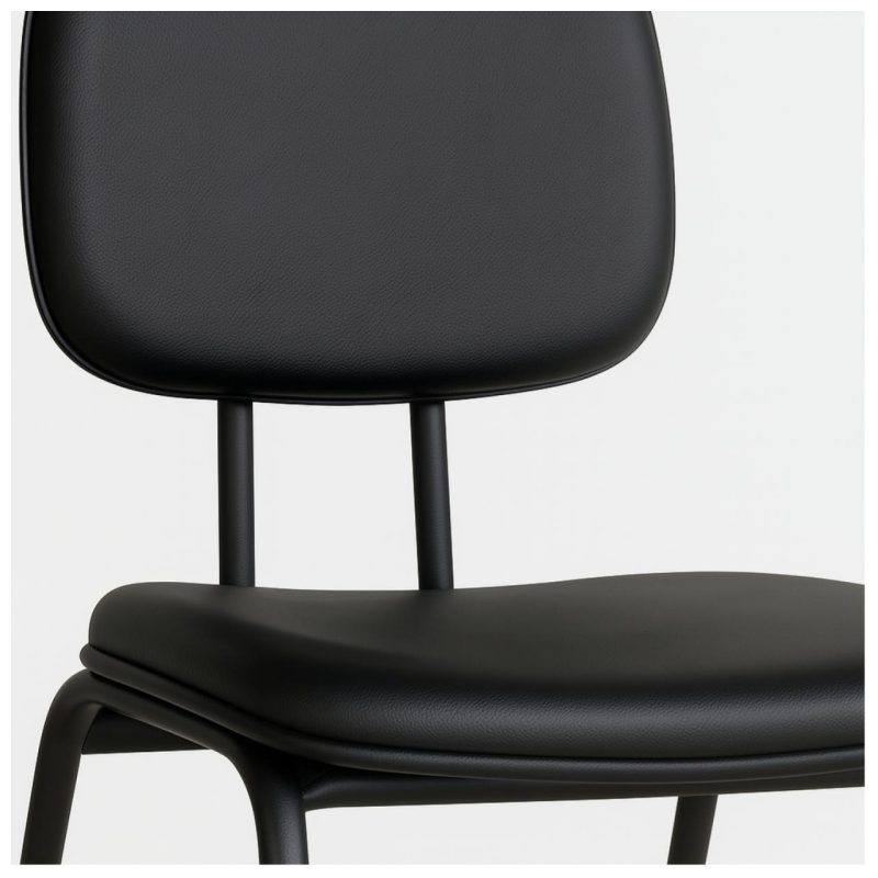 Cadeira Secretária Trapézio – Corino Preto – 31103 VILLA Móveis para Escritório Cadeiras Fixas 4