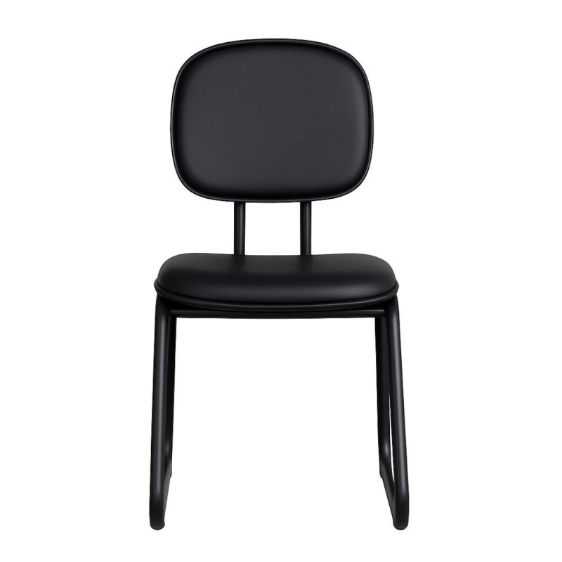 Cadeira Secretária Trapézio – Corino Preto – 31103 VILLA Móveis para Escritório Cadeiras Fixas 8