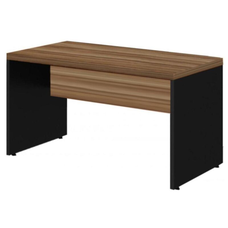 Mesa de Escritório 1,50×0,60m Sem Gavetas NOGAL SEVILHA/PRETO – 21472 VILLA Móveis para Escritório Linha 40 mm 2