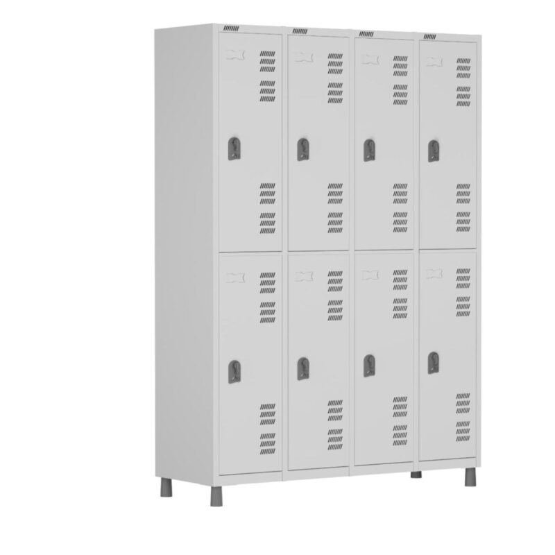 Roupeiro LOCKER de Aço c/ 08 PORTAS GRANDES – 1,90×1,28×0,40m – CZ/CZ – W3 – 11015 VILLA Móveis para Escritório Roupeiro de Aço 2