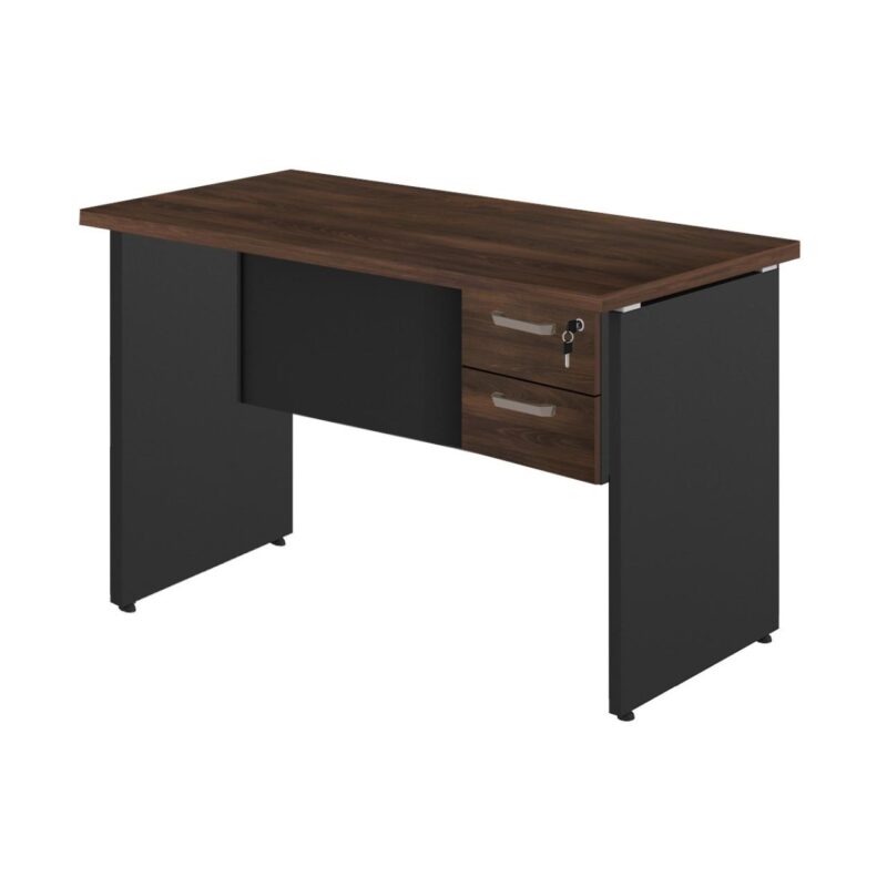 Mesa Escritório 1,50×0,60m – C/ 02 Gavetas MARSALA / PRETO – 23473 VILLA Móveis para Escritório Linha 30 mm 2