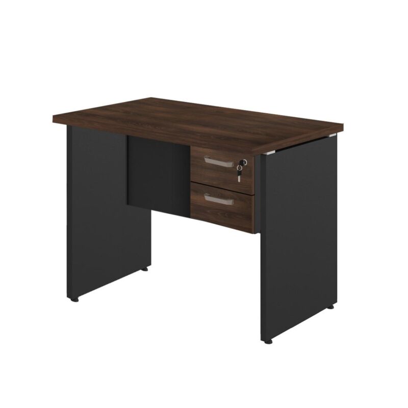 Mesa Escritório 1,20×0,60m – C/ 02 Gavetas MARSALA / PRETO – 23471 VILLA Móveis para Escritório Linha 30 mm 2