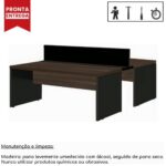Estação de Trabalho Dupla 1,20×1,35m 02 Lugares S/ Gavetas c/ ponto de tomada MARSALA/PRETO – 63089 VILLA Móveis para Escritório Linha 30 mm 7