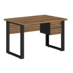 Mesa Escritório PÉ QUADRO – 1,20×0,60m – C/ Gavetas – NOGAL SEVILHA/PRETO – 24471 VILLA Móveis para Escritório Linha 40 mm 8