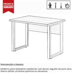 Mesa Escritório PÉ QUADRO – 1,20×0,60m – C/ Gavetas – NOGAL SEVILHA/PRETO – 24471 VILLA Móveis para Escritório Linha 40 mm 10