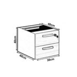 Mesa em L com PÉ QUADRO – (Mesa 1,70m + Mesa Auxiliar) – C/ Gavetas MARSALA/PRETO – 25479 VILLA Móveis para Escritório Linha 30 mm 13