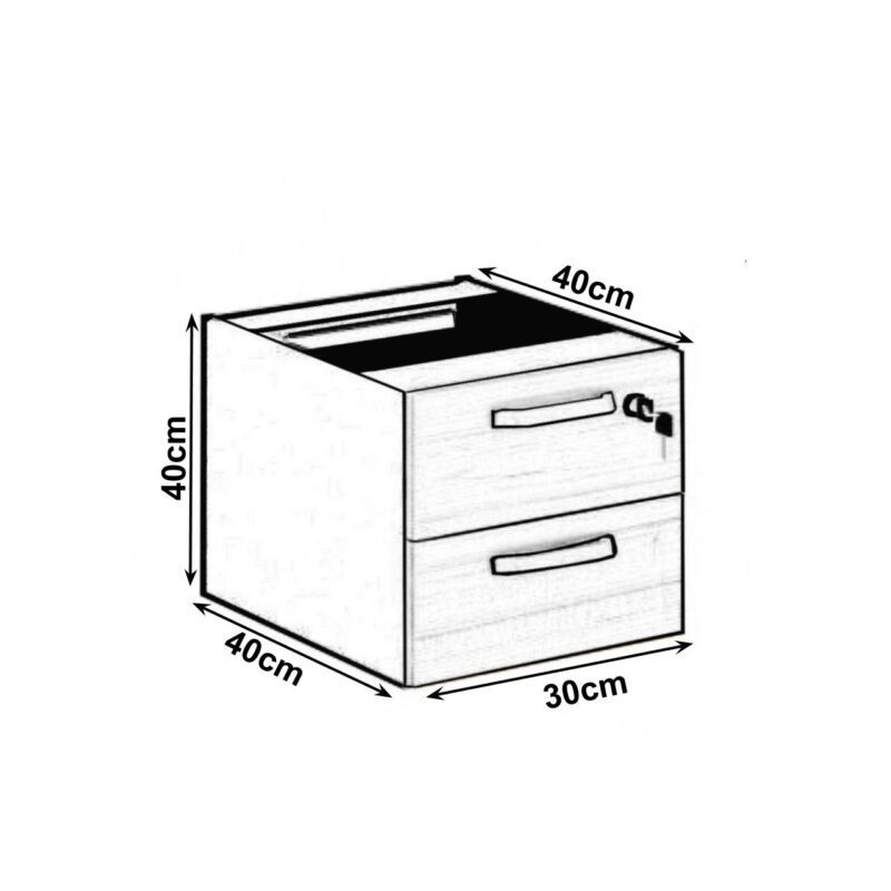 Mesa Escritório PÉ QUADRO – 1,20×0,60m – C/ Gavetas – NOGAL SEVILHA/PRETO – 24471 VILLA Móveis para Escritório Linha 40 mm 6