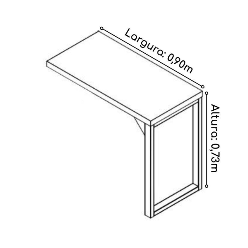 Mesa em L com PÉ QUADRO (Mesa 1,70m + Mesa Auxiliar) – S/ Gavetas MARSALA/PRETO – 25478 VILLA Móveis para Escritório Linha 30 mm 5