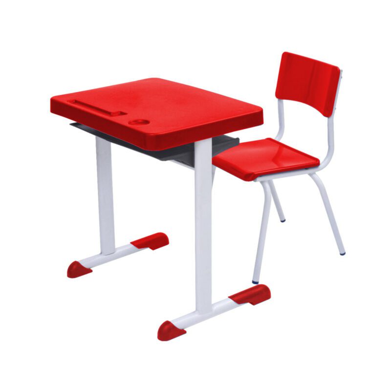 Kit Escolar Individual – (Mesa e Cadeira) – INFANTIL 03 a 06 Anos COR VERMELHO – 41090 VILLA Móveis para Escritório Conjunto Escolar 2