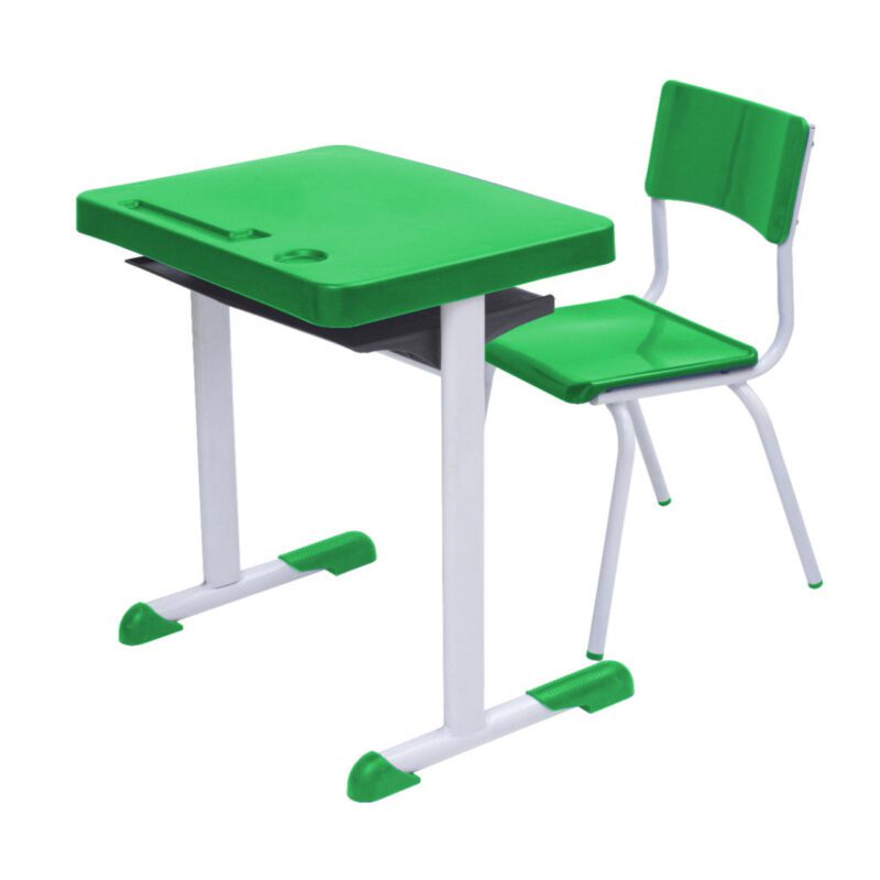 Kit Escolar Individual VERDE – (Mesa e Cadeira) – JUVENIL 06 a 09 Anos COR VERDE – 41084 VILLA Móveis para Escritório Conjunto Escolar 2