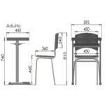 Kit Escolar Individual AMARELO – (Mesa e Cadeira) – ADULTO – – COR AMARELO – 40083 VILLA Móveis para Escritório Conjunto Escolar 9