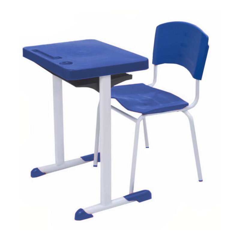 Kit Escolar Individual AZUL – (Mesa e Cadeira) – ADULTO – – COR AZUL – 40081 VILLA Móveis para Escritório Conjunto Escolar 2