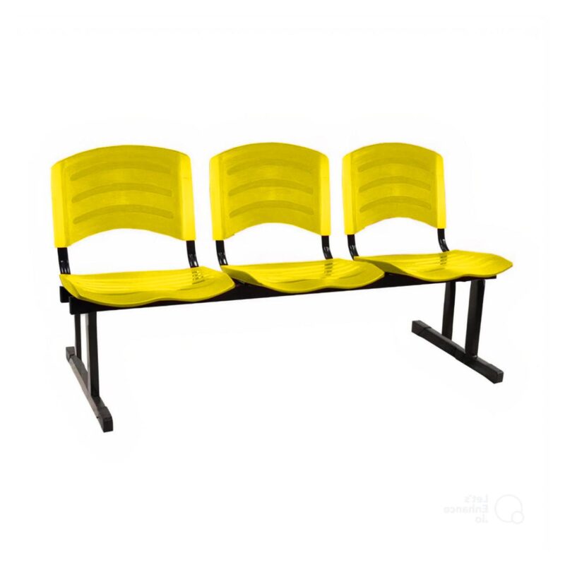 Kit 10 Cadeiras Longarinas PLÁSTICAS 03 Lugares – Cor Amarelo 33085 VILLA Móveis para Escritório Longarinas 5
