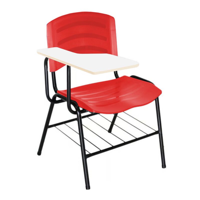 Cadeira Universitária Plástica com Prancheta MDF – COR VERMELHO 34017 VILLA Móveis para Escritório Carteira Escolar 2