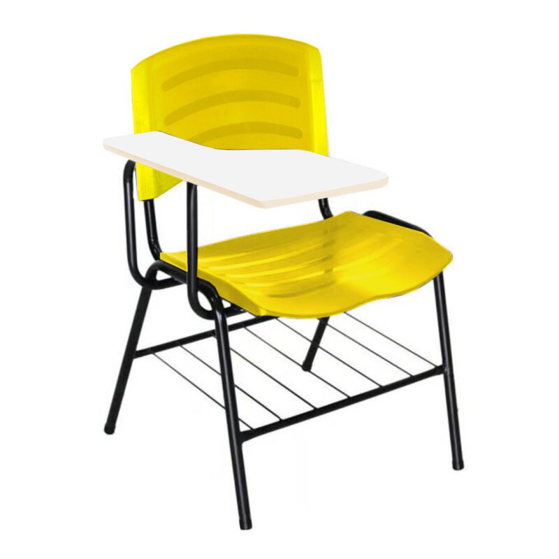 Cadeira Universitária Plástica com Prancheta MDF – COR AMARELO 34019 VILLA Móveis para Escritório Carteira Escolar 2