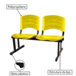 Cadeira Longarina PLÁSTICA 02 Lugares – Cor Amarelo 33030 VILLA Móveis para Escritório Longarinas 8