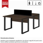 Estação de Trabalho Dupla 1,20×1,35m 02 Lugares c/ Gavetas c/ ponto de tomada PÉ QUADRO MARSALA/PRETO – 64001 VILLA Móveis para Escritório Linha 30 mm 8