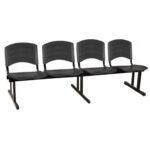 Cadeira Longarina PLASTICA 4 Lugares Cor Preto 33095 VILLA Móveis para Escritório Longarinas 9