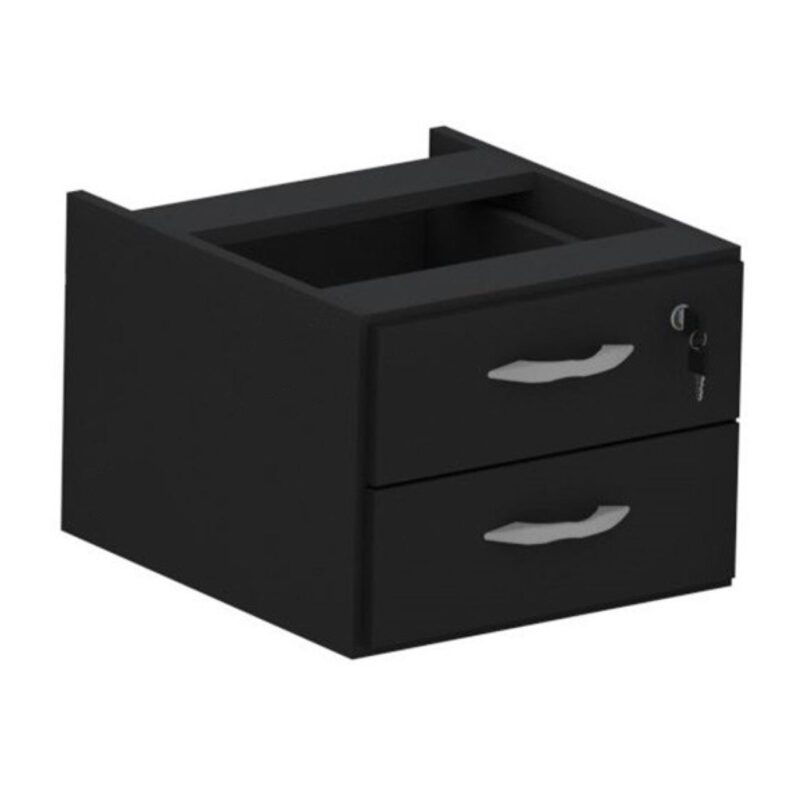 Mesa Escritório 1,20×0,60m c/ Gavetas – Cor Preto – 44090 VILLA Móveis para Escritório JOB Preto 15 mm 6