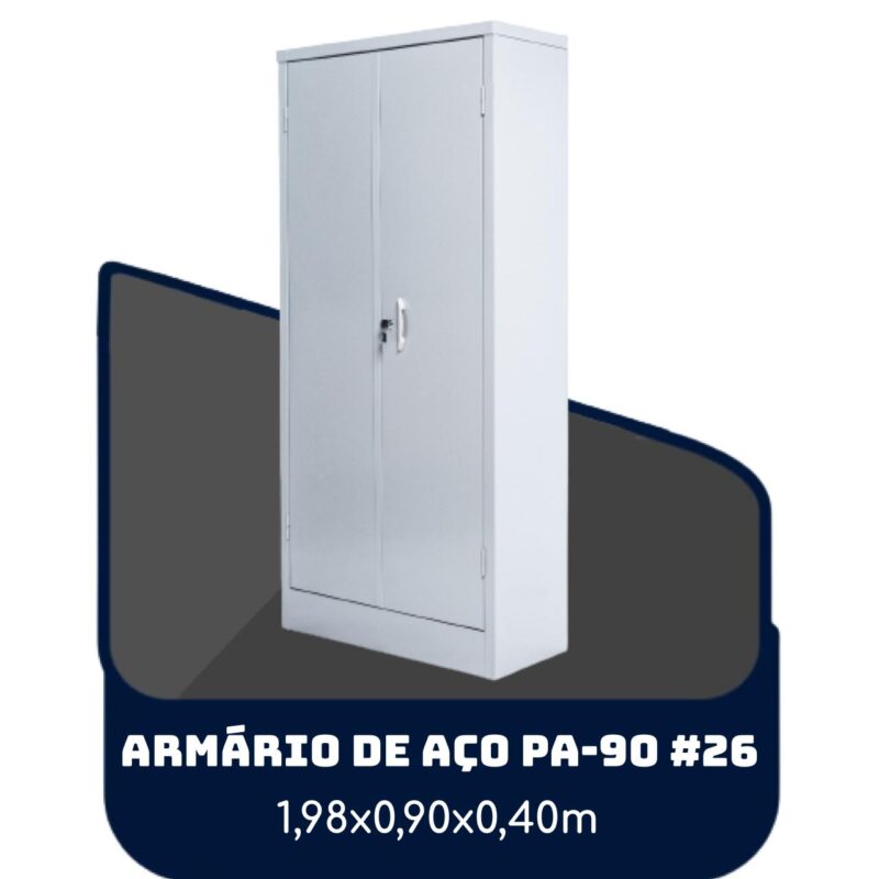 Armário de Aço PA 90 #26 – 1,98×0,90×0,40m – SA – 13120 VILLA Móveis para Escritório Armário de Aço 2