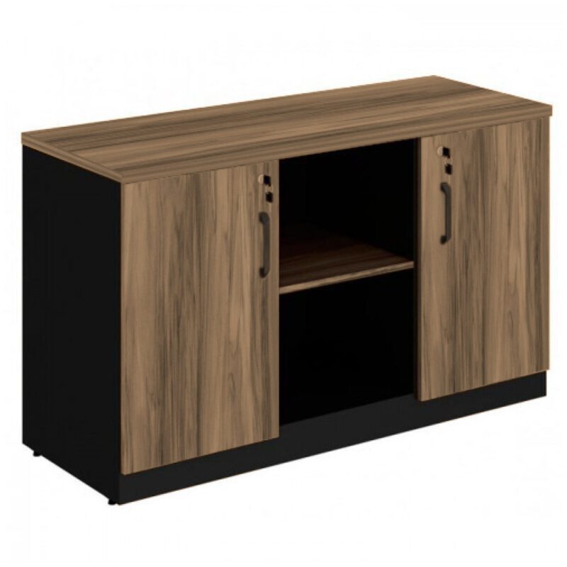 Armário Baixo Credenza – 1,20×0,74X0,45m NOGAL SEVILHA/PRETO – 21412 VILLA Móveis para Escritório Linha 40 mm 2