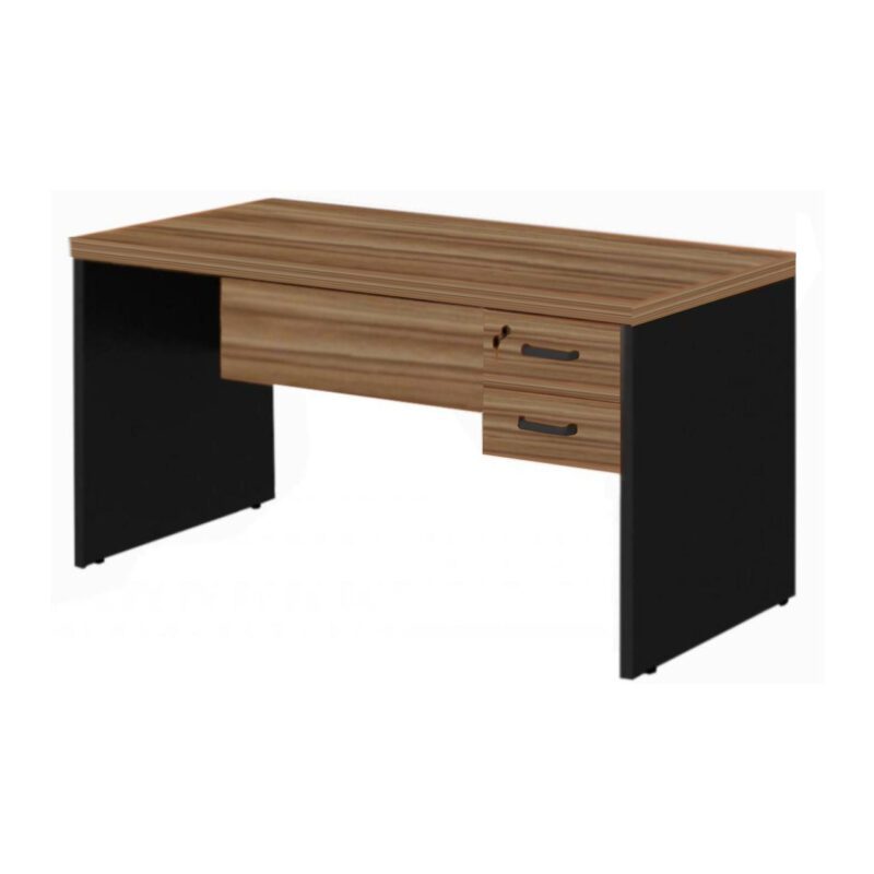 Mesa de Escritório com Gavetas 1,20×0,60m NOGAL SEVILHA/PRETO – 21471 VILLA Móveis para Escritório Linha 40 mm 2