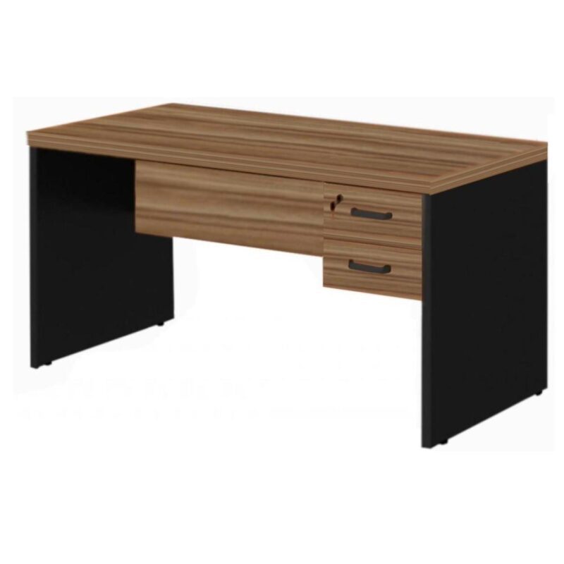 Mesa de Escritório com Gavetas 1,50×0,60m NOGAL SEVILHA/PRETO – 21473 VILLA Móveis para Escritório Linha 40 mm 2