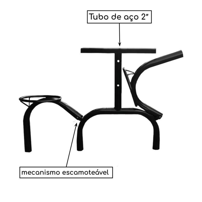 Mesa p/ Refeitório ESCAMOTEÁVEL 08 Lugares – MDP BRANCO DE 25 MM 50047 VILLA Móveis para Escritório Escamoteável 3