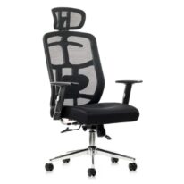 Poltrona Presidente Tela MK-4007 – Cor Preta 30004 VILLA Móveis para Escritório Cadeira de Tela